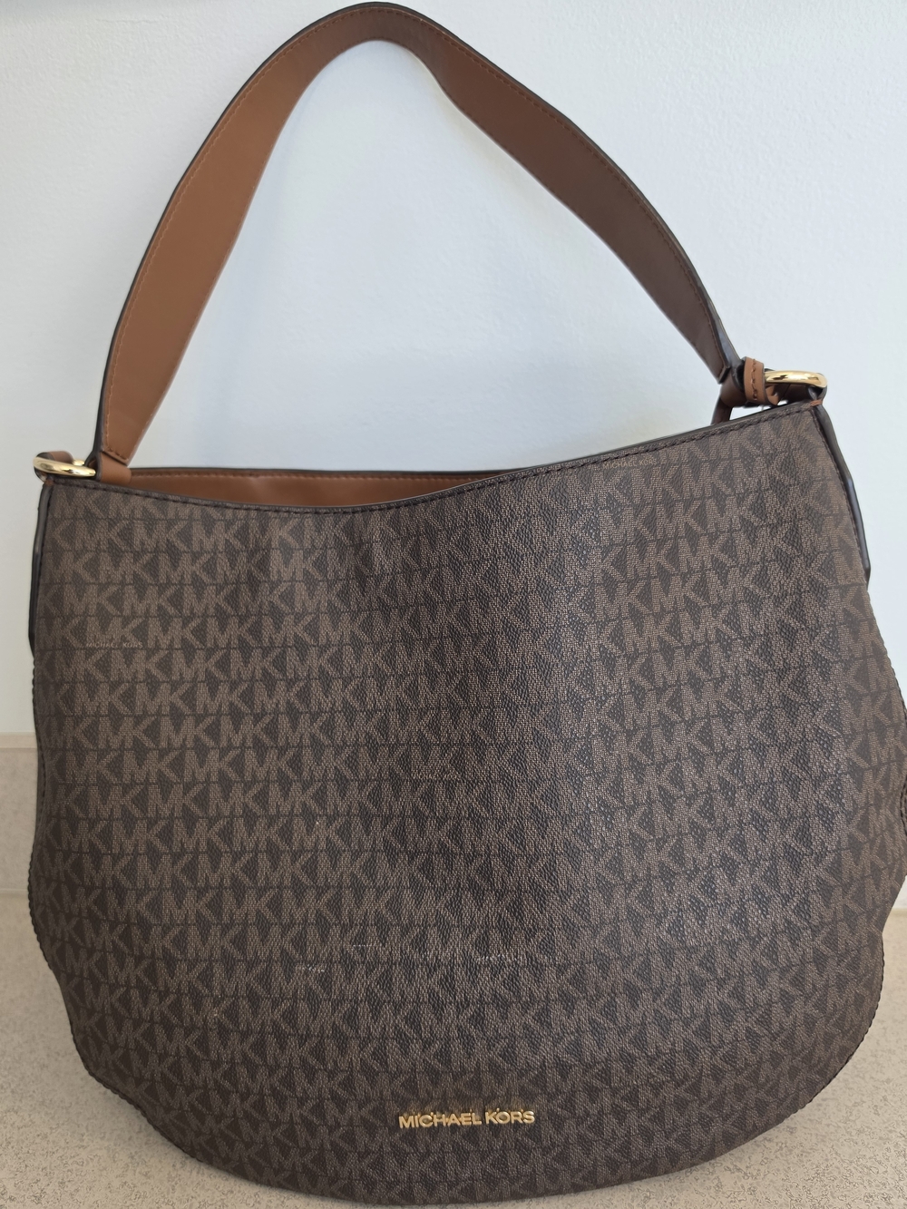 Michael Kors Brown MK Logo Shoulder Bag
